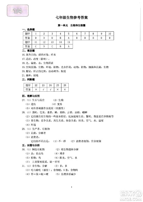 中西书局2024精彩假期寒假作业七年级合订本通用版答案