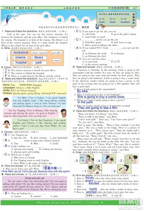 2023年秋少年智力开发报六年级英语上册人教版期末总复习合刊参考答案