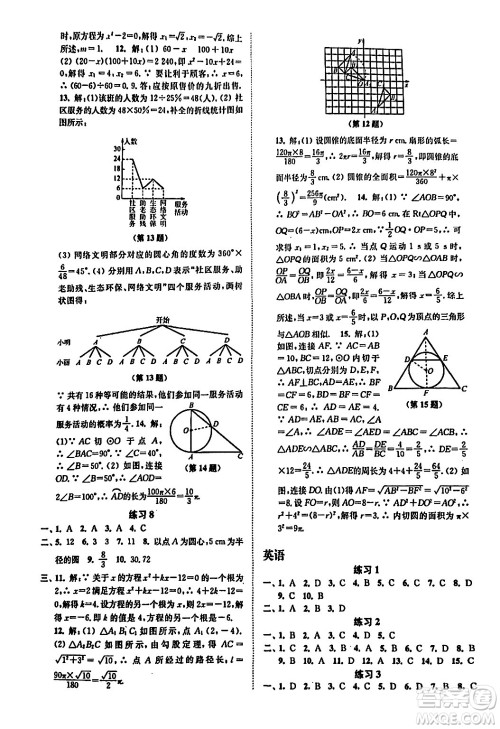 江苏凤凰科学技术出版社2024快乐过寒假九年级合订本通用版增强版答案