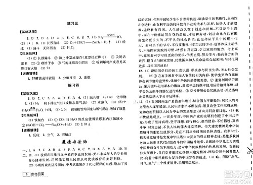 江苏人民出版社2024学习与探究寒假学习九年级合订本通用版答案