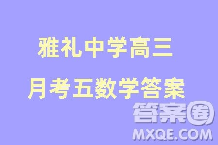 雅礼中学2024届高三上学期1月份月考试卷五数学参考答案