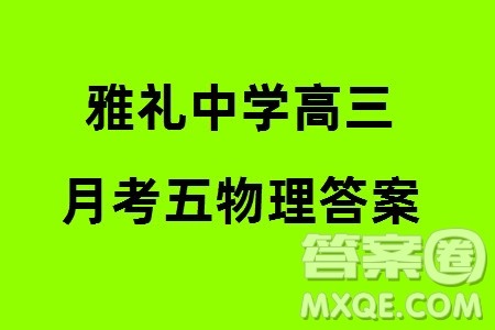 雅礼中学2024届高三上学期1月份月考试卷五物理参考答案