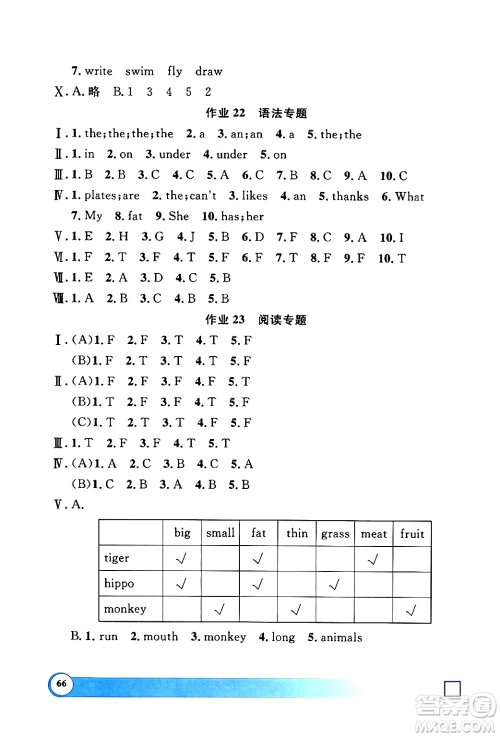 上海大学出版社2024钟书金牌寒假作业导与练二年级英语牛津版上海专版答案
