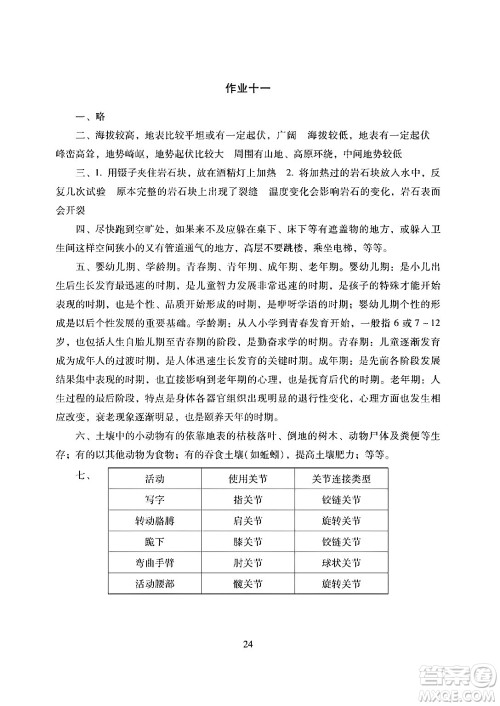 湖南少年儿童出版社2024寒假生活五年级合订本课标版答案 湖南少年儿童出版社2024寒假生活五年级合订本课标版答案