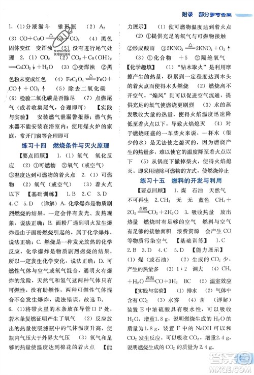 广西教育出版社2024新课程寒假作业九年级化学通用版参考答案 广西教育出版社2024新课程寒假作业九年级化学通用版参考答案