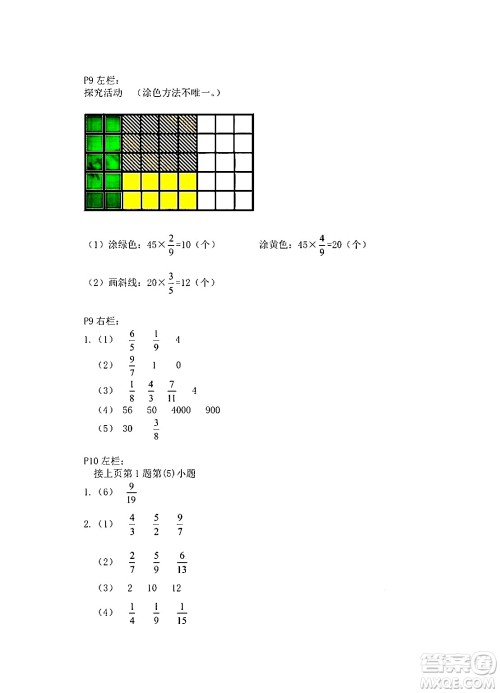 安徽少年儿童出版社2024寒假作业六年级数学人教版答案