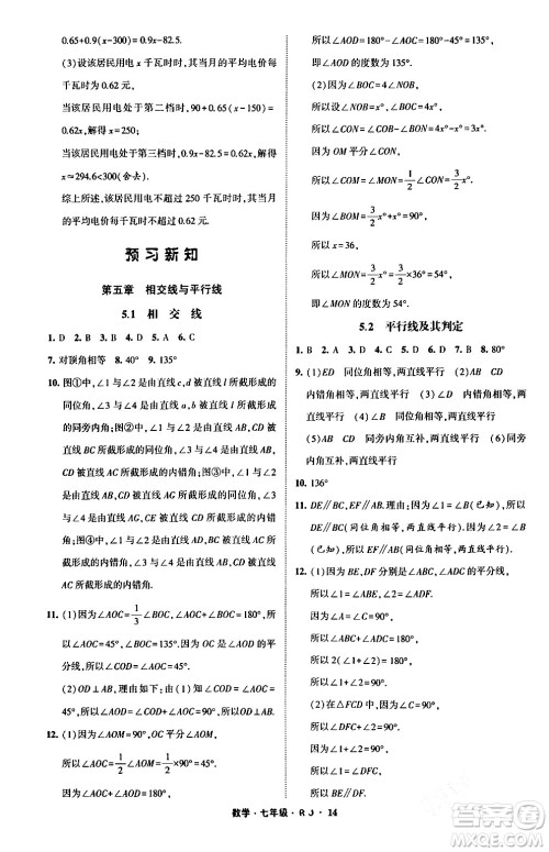 宁夏人民教育出版社2024经纶学霸寒假总动员七年级数学人教版答案