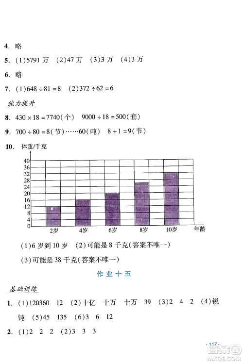 吉林出版集团股份有限公司2024假日数学四年级数学人教版答案