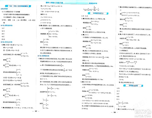 安徽教育出版社2024年春新编基础训练七年级数学下册人教版安徽专版答案