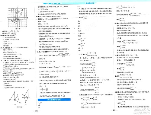 安徽教育出版社2024年春新编基础训练七年级数学下册人教版安徽专版答案