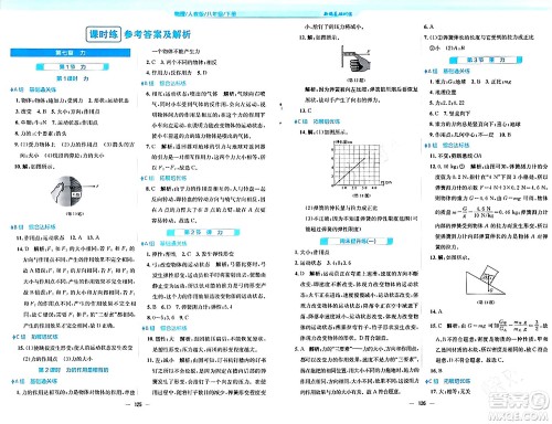 安徽教育出版社2024年春新编基础训练八年级物理下册人教版答案