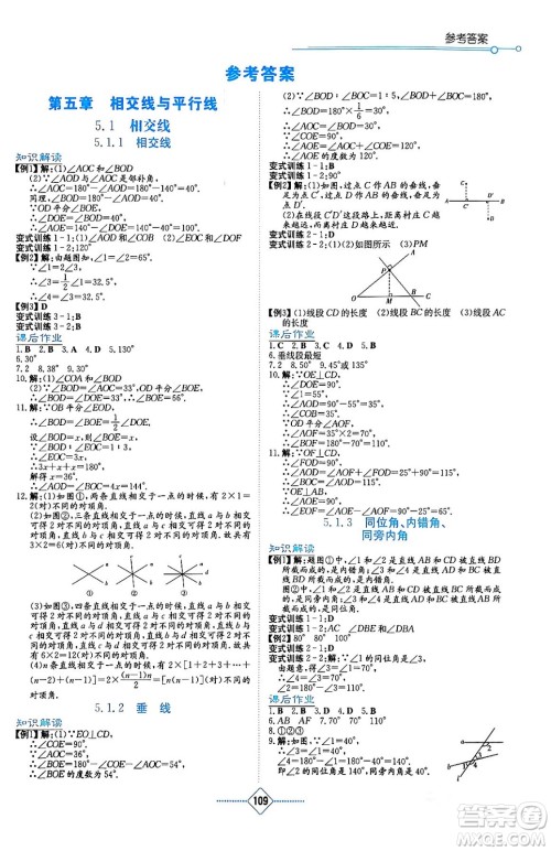 湖南教育出版社2024年春学法大视野七年级数学下册人教版答案