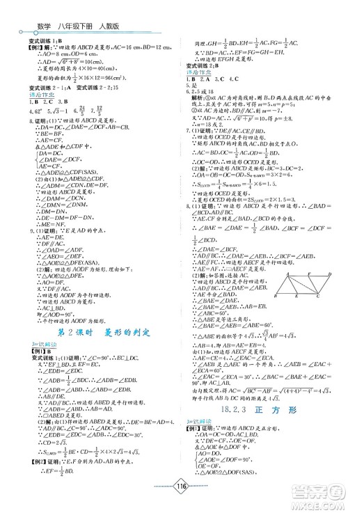 湖南教育出版社2024年春学法大视野八年级数学下册人教版答案