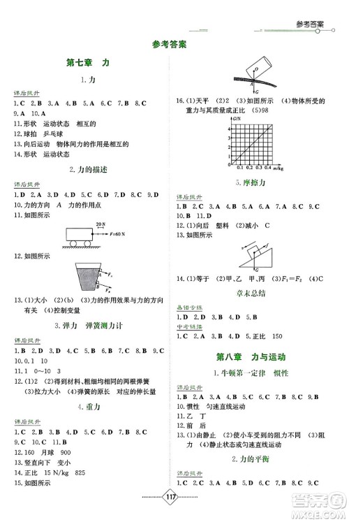 湖南教育出版社2024年春学法大视野八年级物理下册教科版答案