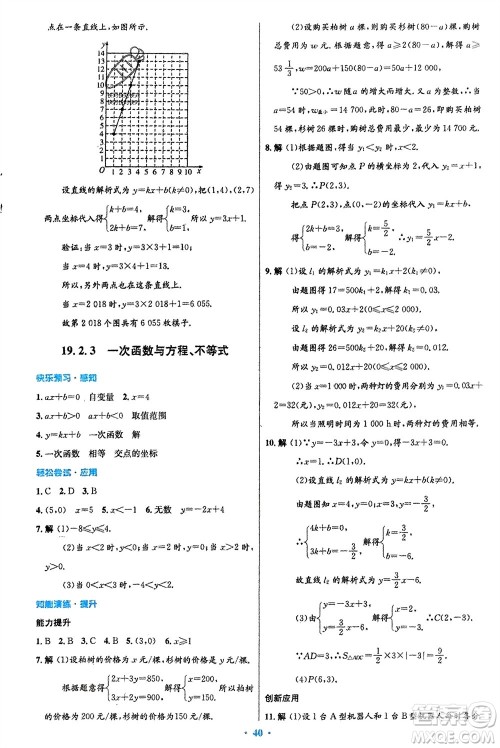 人民教育出版社2024年春初中同步测控优化设计八年级数学下册人教版福建专版参考答案 人民教育出版社2024年春初中同步测控优化设计八年级数学下册人教版福建专版参考答案