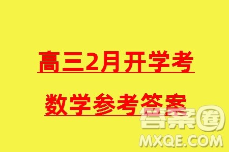 九师联盟2024届高三下学期2月开学考数学X参考答案