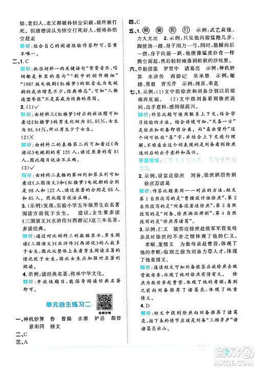 江西教育出版社2024年春阳光同学课时优化作业五年级语文下册人教版广东专版答案 江西教育出版社2024年春阳光同学课时优化作业五年级语文下册人教版广东专版答案
