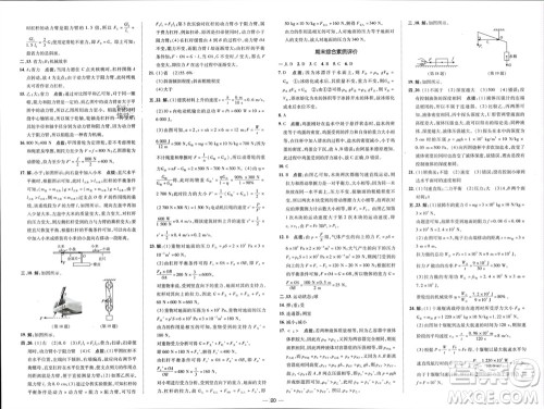 吉林教育出版社2024年春荣德基点拨训练八年级物理下册人教版参考答案