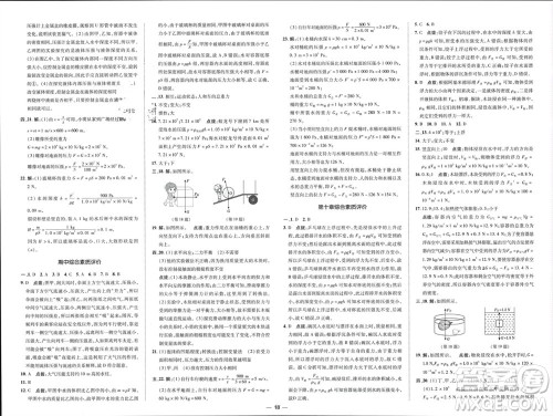 吉林教育出版社2024年春荣德基点拨训练八年级物理下册人教版参考答案