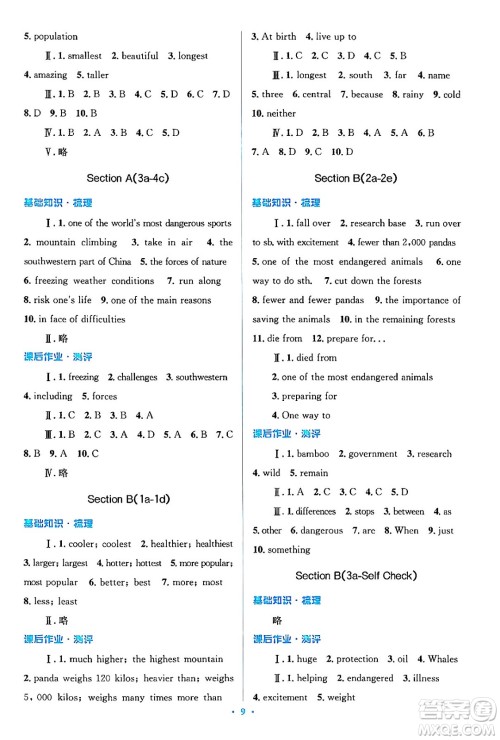 人民教育出版社2024年春人教金学典同步解析与测评学考练八年级英语下册人教版答案 人民教育出版社2024年春人教金学典同步解析与测评学考练八年级英语下册人教版答案