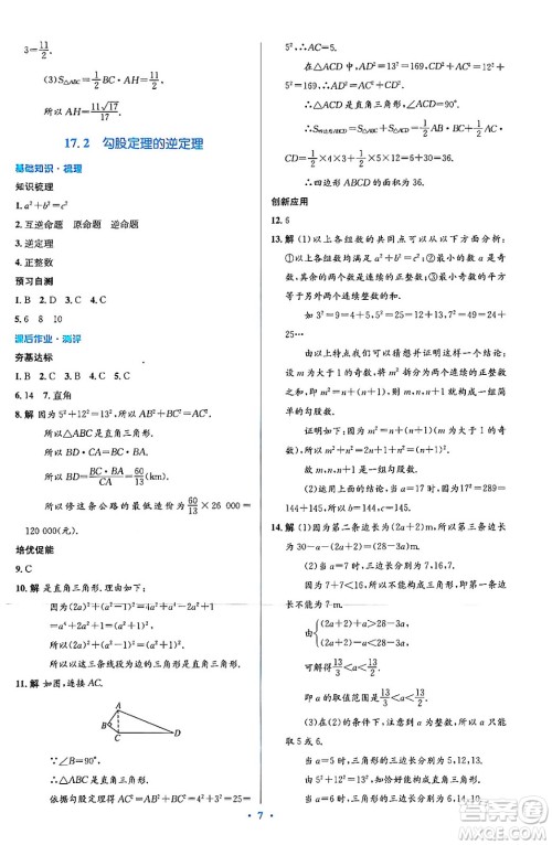 人民教育出版社2024年春人教金学典同步解析与测评学考练八年级数学下册人教版答案