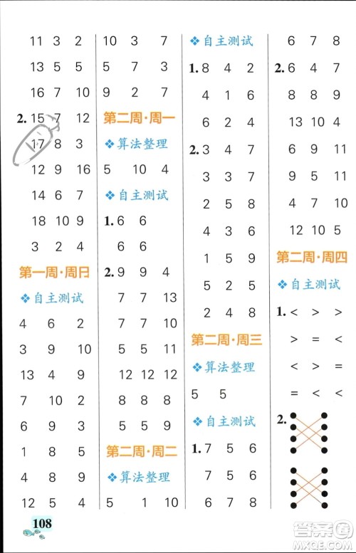 辽宁教育出版社2024年春小学学霸天天计算一年级数学下册北师大版广东专版参考答案 辽宁教育出版社2024年春小学学霸天天计算一年级数学下册北师大版广东专版参考答案