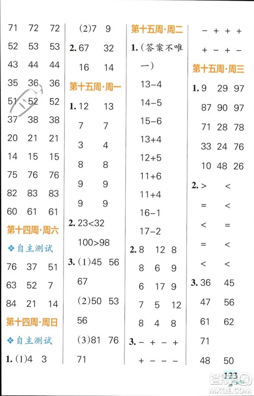 辽宁教育出版社2024年春小学学霸天天计算一年级数学下册北师大版广东专版参考答案 辽宁教育出版社2024年春小学学霸天天计算一年级数学下册北师大版广东专版参考答案