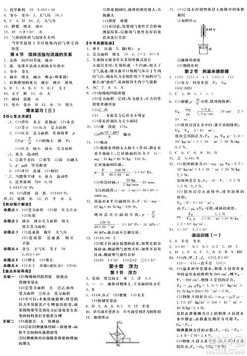 天津人民出版社2024年春全品作业本八年级物理下册人教版河南专版答案