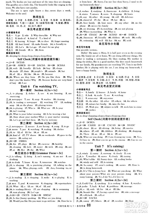 开明出版社2024年春名校课堂七年级英语下册人教版河南专版答案