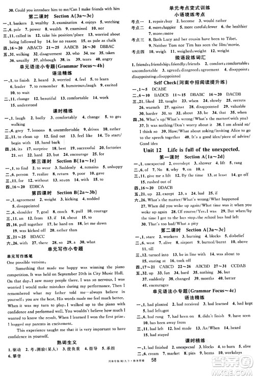 开明出版社2024年春名校课堂九年级英语下册人教版河南专版答案