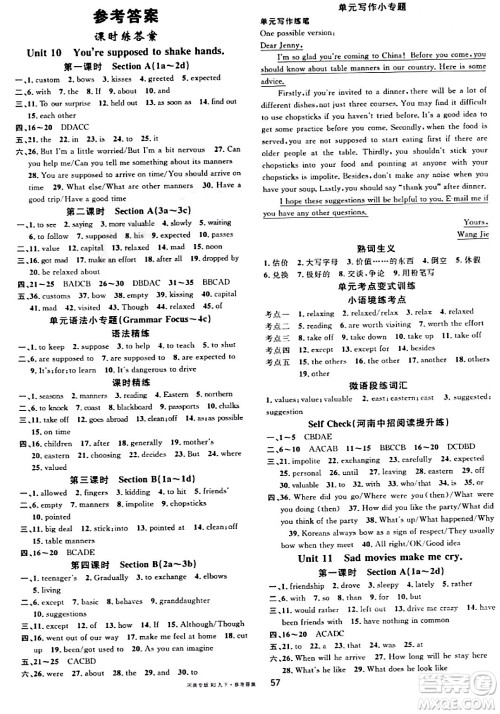 开明出版社2024年春名校课堂九年级英语下册人教版河南专版答案