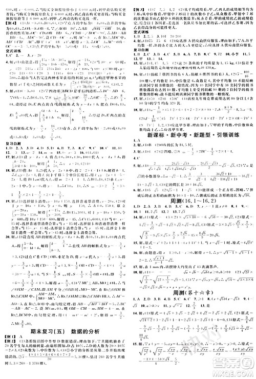 开明出版社2024年春名校课堂八年级数学下册人教版河南专版答案