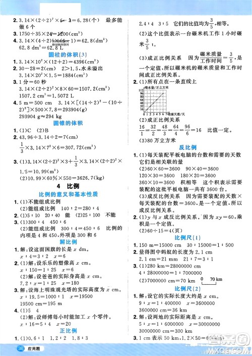江西教育出版社2024年春阳光同学计算小达人六年级数学下册人教版福建专版参考答案 江西教育出版社2024年春阳光同学计算小达人六年级数学下册人教版福建专版参考答案
