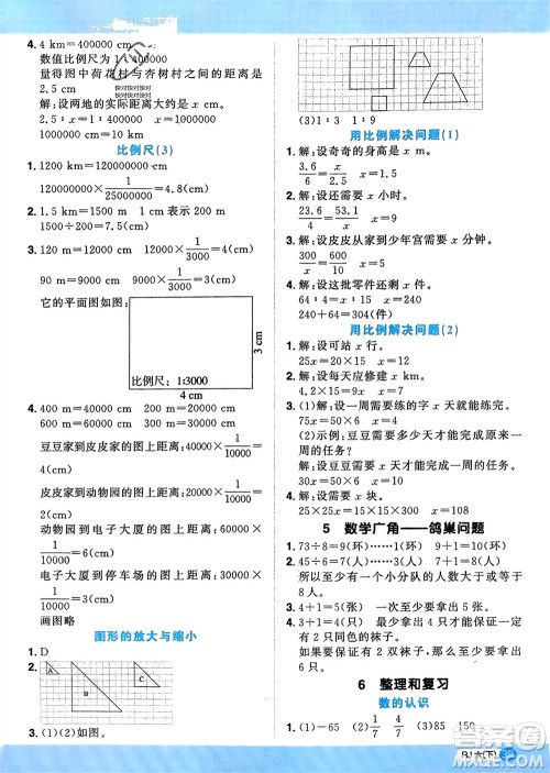 江西教育出版社2024年春阳光同学计算小达人六年级数学下册人教版福建专版参考答案 江西教育出版社2024年春阳光同学计算小达人六年级数学下册人教版福建专版参考答案