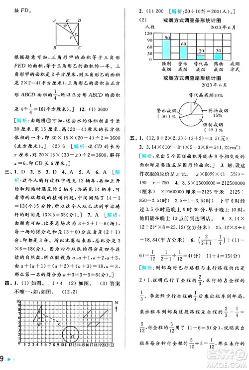 北京教育出版社2024年春亮点给力大试卷六年级数学下册江苏版答案 北京教育出版社2024年春亮点给力大试卷六年级数学下册江苏版答案