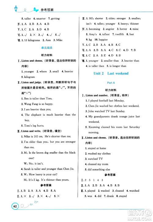 人民教育出版社2024年春小学同步测控优化设计六年级英语下册人教PEP版三起点陕西专版答案 人民教育出版社2024年春小学同步测控优化设计六年级英语下册人教PEP版三起点陕西专版答案