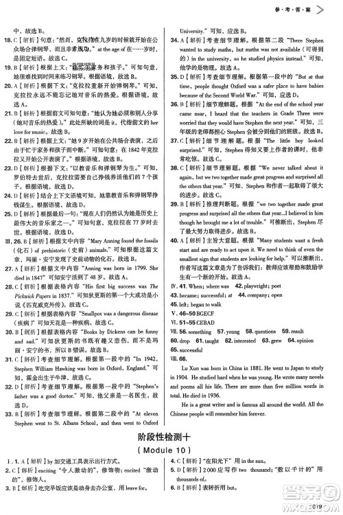 天津教育出版社2024年春学习质量监测七年级英语下册外研版参考答案