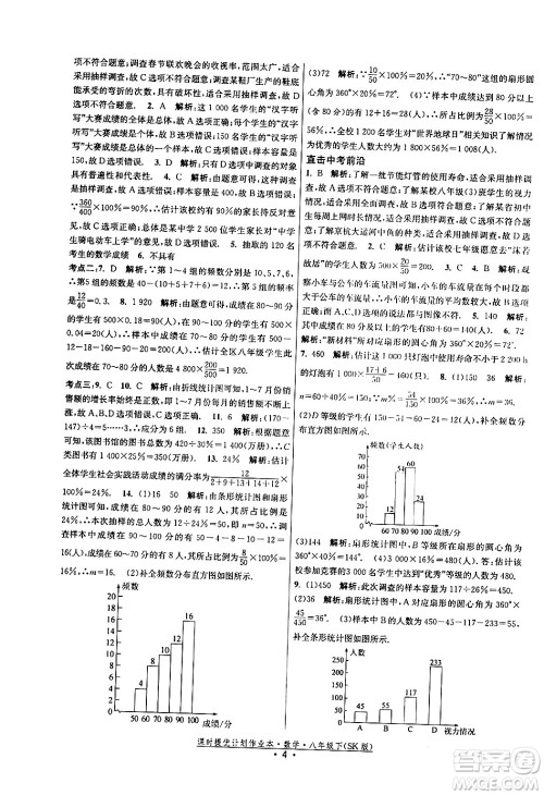 江苏人民出版社2024年春课时提优计划作业本八年级数学下册苏科版答案 江苏人民出版社2024年春课时提优计划作业本八年级数学下册苏科版答案