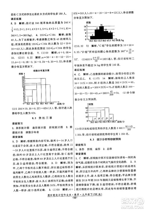 江苏人民出版社2024年春课时提优计划作业本九年级数学下册苏科版答案 江苏人民出版社2024年春课时提优计划作业本九年级数学下册苏科版答案