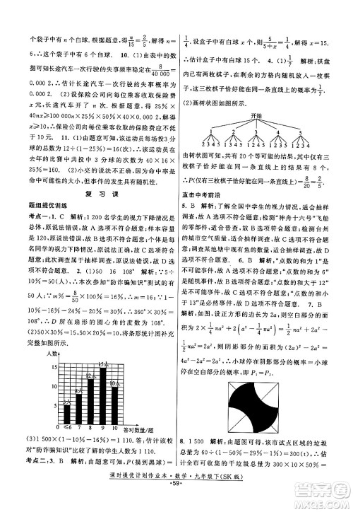 江苏人民出版社2024年春课时提优计划作业本九年级数学下册苏科版答案 江苏人民出版社2024年春课时提优计划作业本九年级数学下册苏科版答案