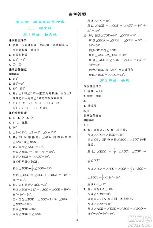 人民教育出版社2024年春同步轻松练习七年级数学下册人教版答案