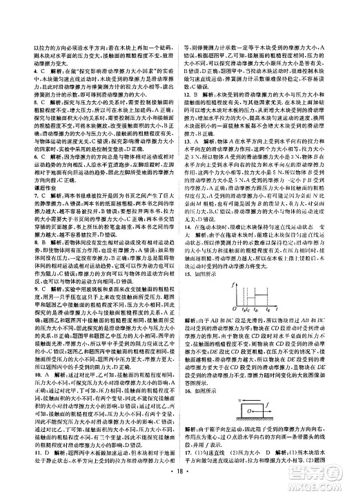 福建人民出版社2024年春课时提优计划作业本八年级物理下册苏科版答案 福建人民出版社2024年春课时提优计划作业本八年级物理下册苏科版答案