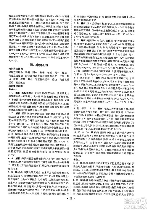 福建人民出版社2024年春课时提优计划作业本八年级物理下册苏科版答案 福建人民出版社2024年春课时提优计划作业本八年级物理下册苏科版答案