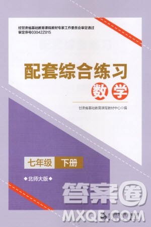 北京师范大学出版社2024年春配套综合练习七年级数学下册北师大版参考答案