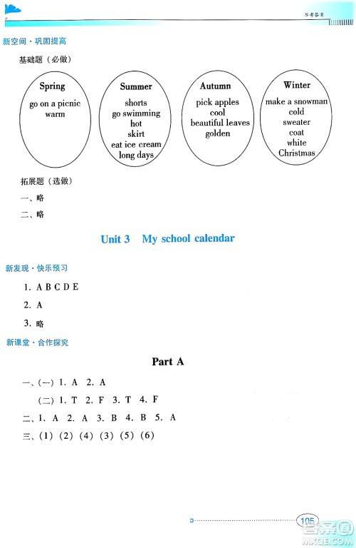 广东教育出版社2024年春南方新课堂金牌学案五年级英语人教PEP版答案