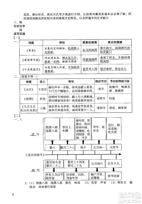 广州出版社2024年春阳光学业评价六年级语文下册人教版答案