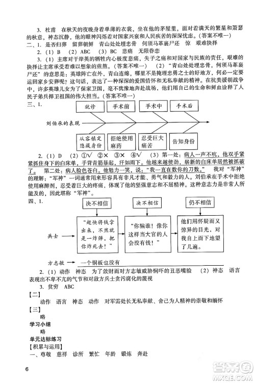 广州出版社2024年春阳光学业评价五年级语文下册人教版答案