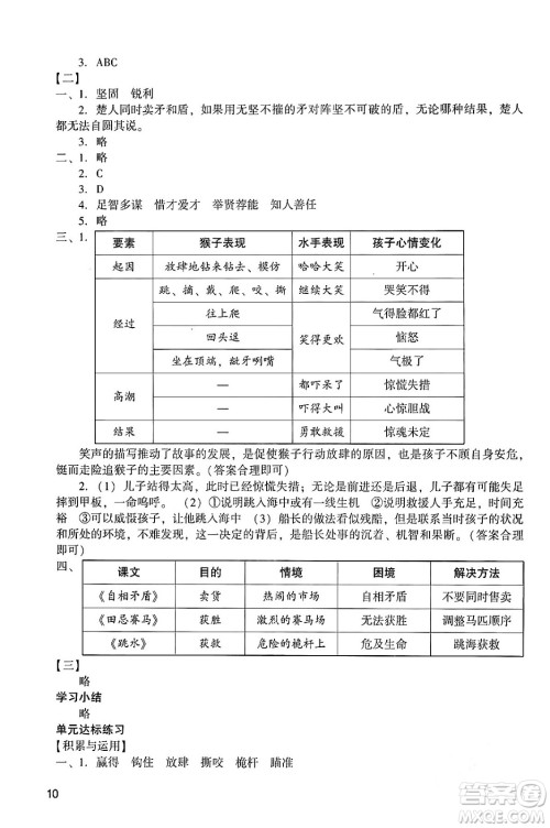 广州出版社2024年春阳光学业评价五年级语文下册人教版答案