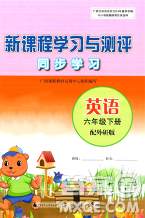 广西师范大学出版社2024年春新课程学习与测评同步学习六年级英语下册外研版答案