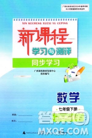 广西师范大学出版社2024年春新课程学习与测评同步学习七年级数学下册湘教版参考答案